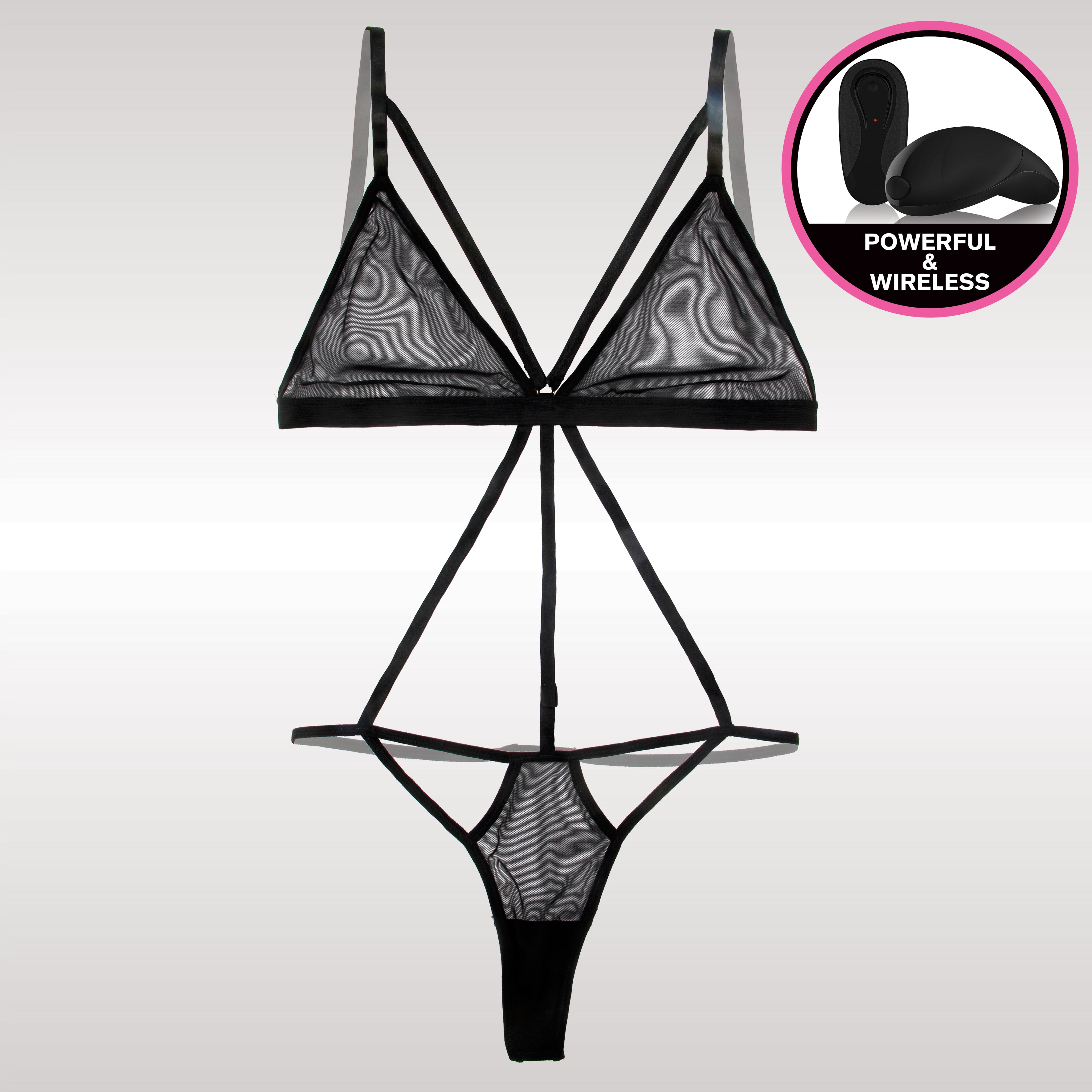 Strappy Mesh Teddy-Black-Queen