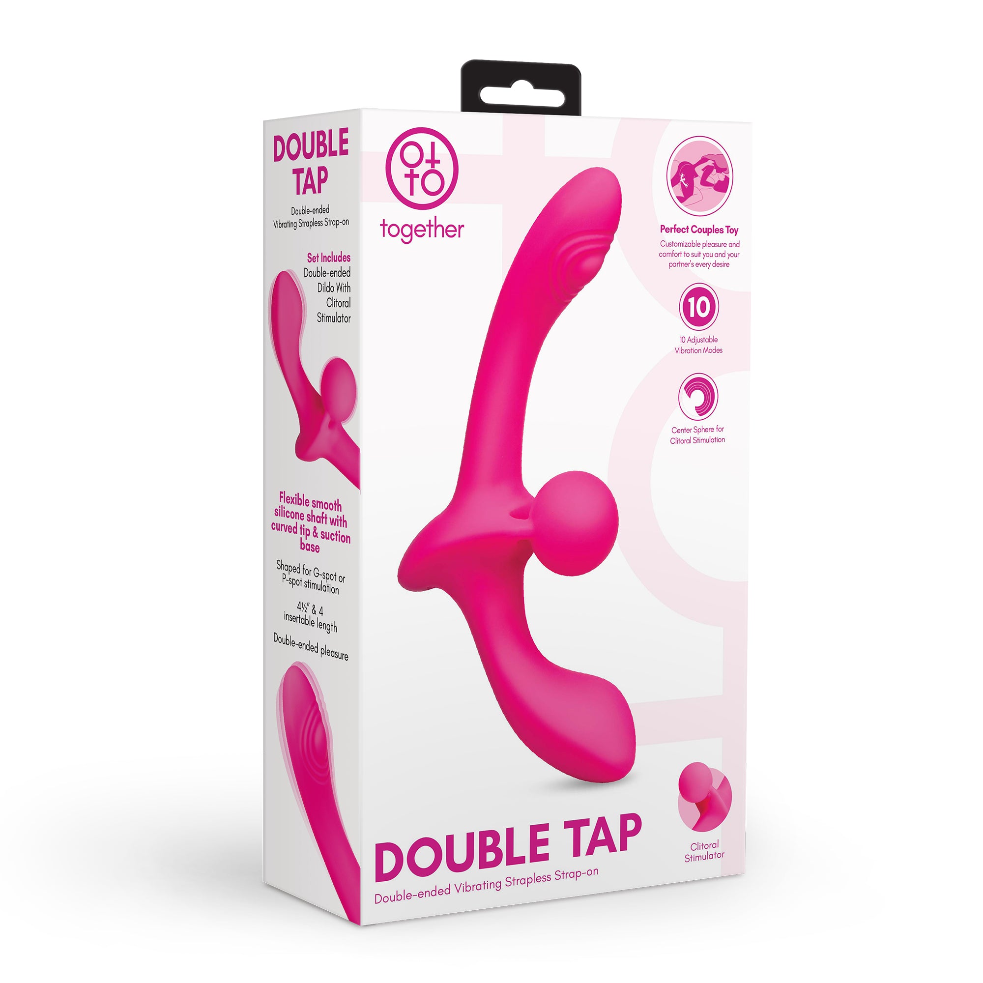 Together Vibes Double Tap Double-Ended Vibrating Strapless Strap-On