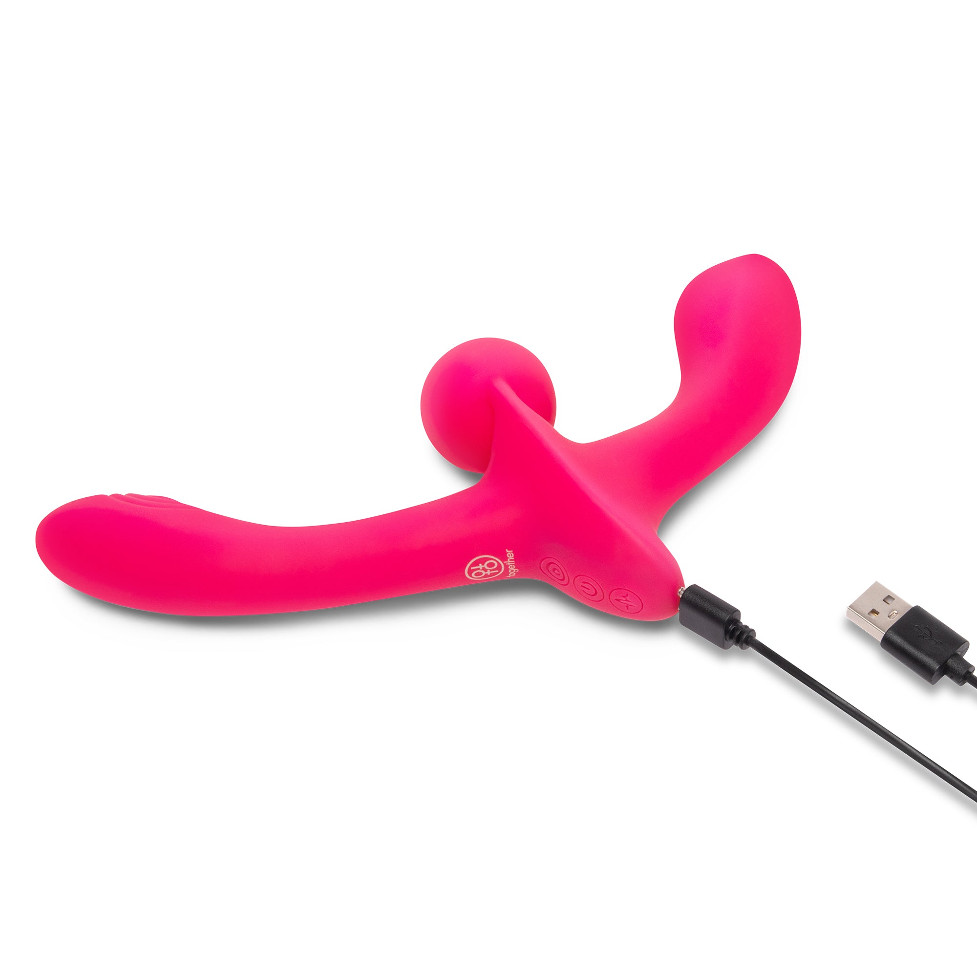 Together Vibes Double Tap Double-Ended Vibrating Strapless Strap-On