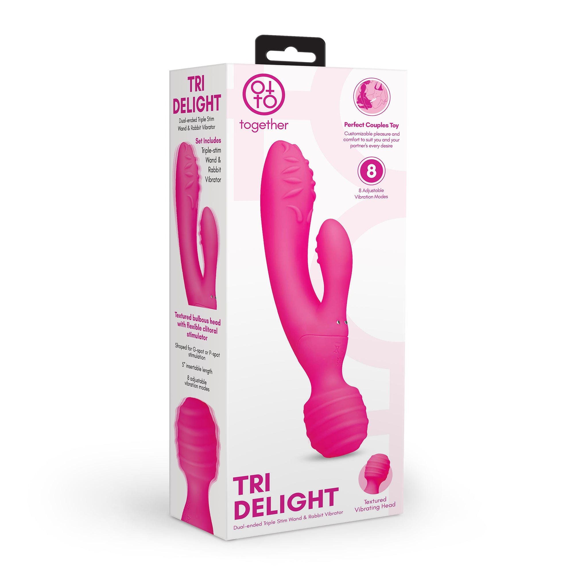 Together Vibes Tri-Delight Dual-Ended Triple Stim Wand & Rabbit Vibrator