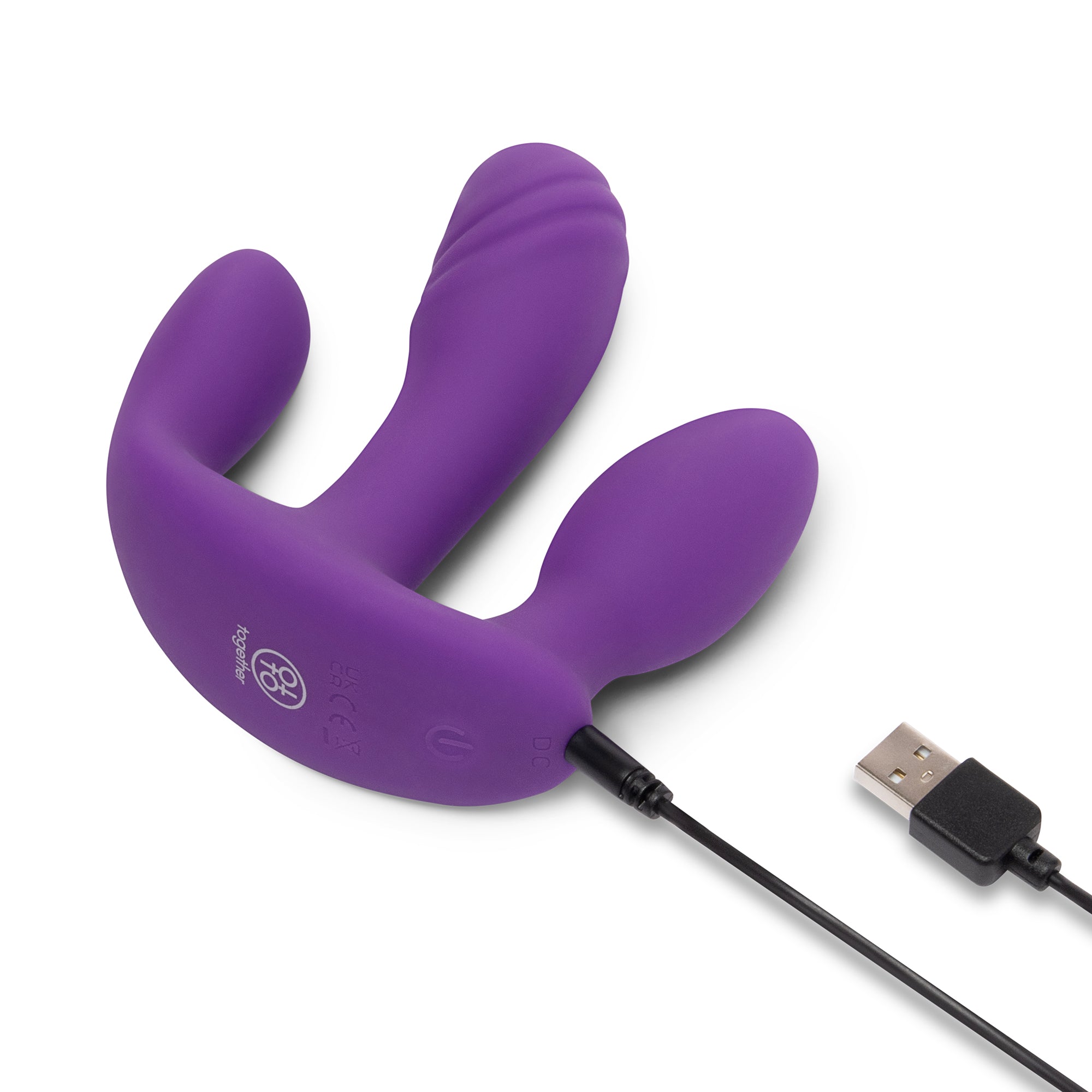 Together Vibes Blended Pleasure Remote Controlled Triple-Pronged Vibrator