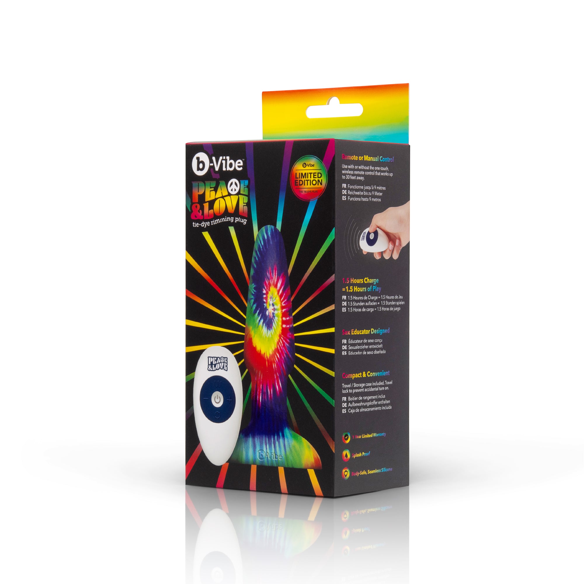 Peace & love tie-dye rimming plug
