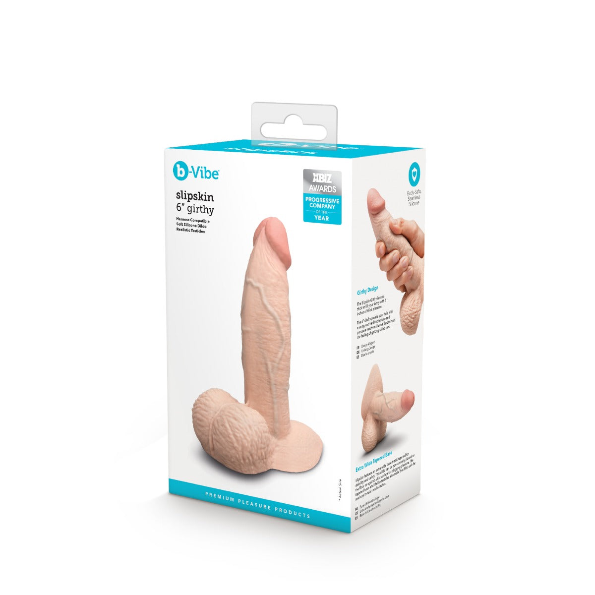 Slipskin Realistic Silicone Dildo - 6" Girthy Cream