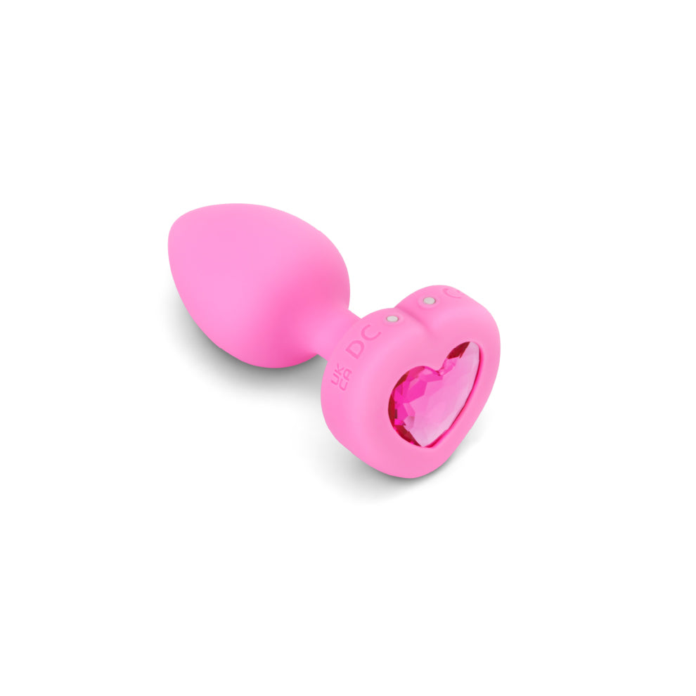 Vibrating Heart Plug S/M - Pink