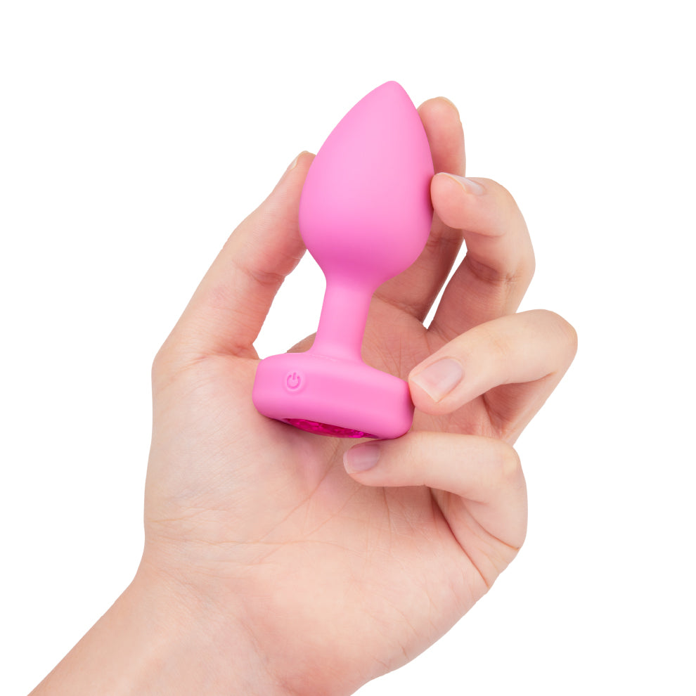 Vibrating Heart Plug S/M - Pink