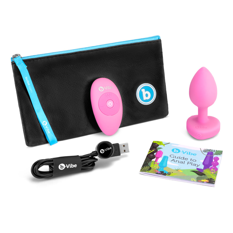 Vibrating Heart Plug S/M - Pink