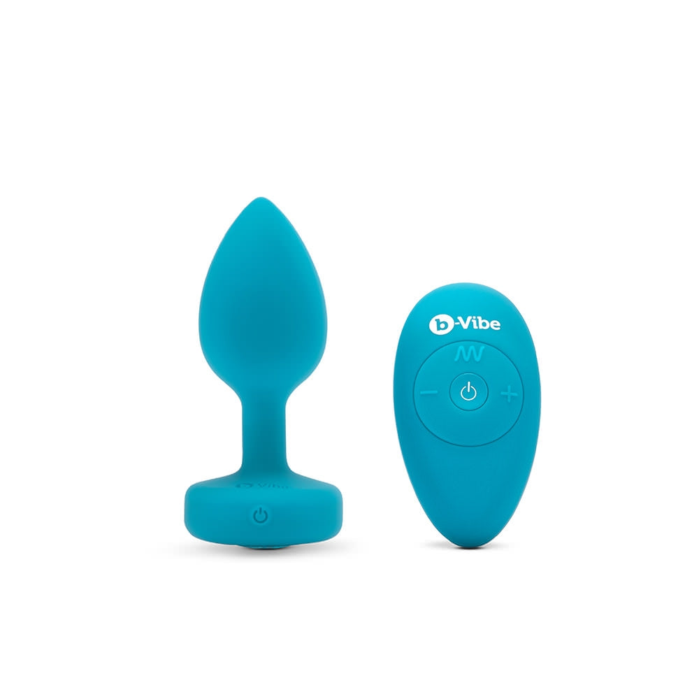 Vibrating Jewel Plug S/M - Teal