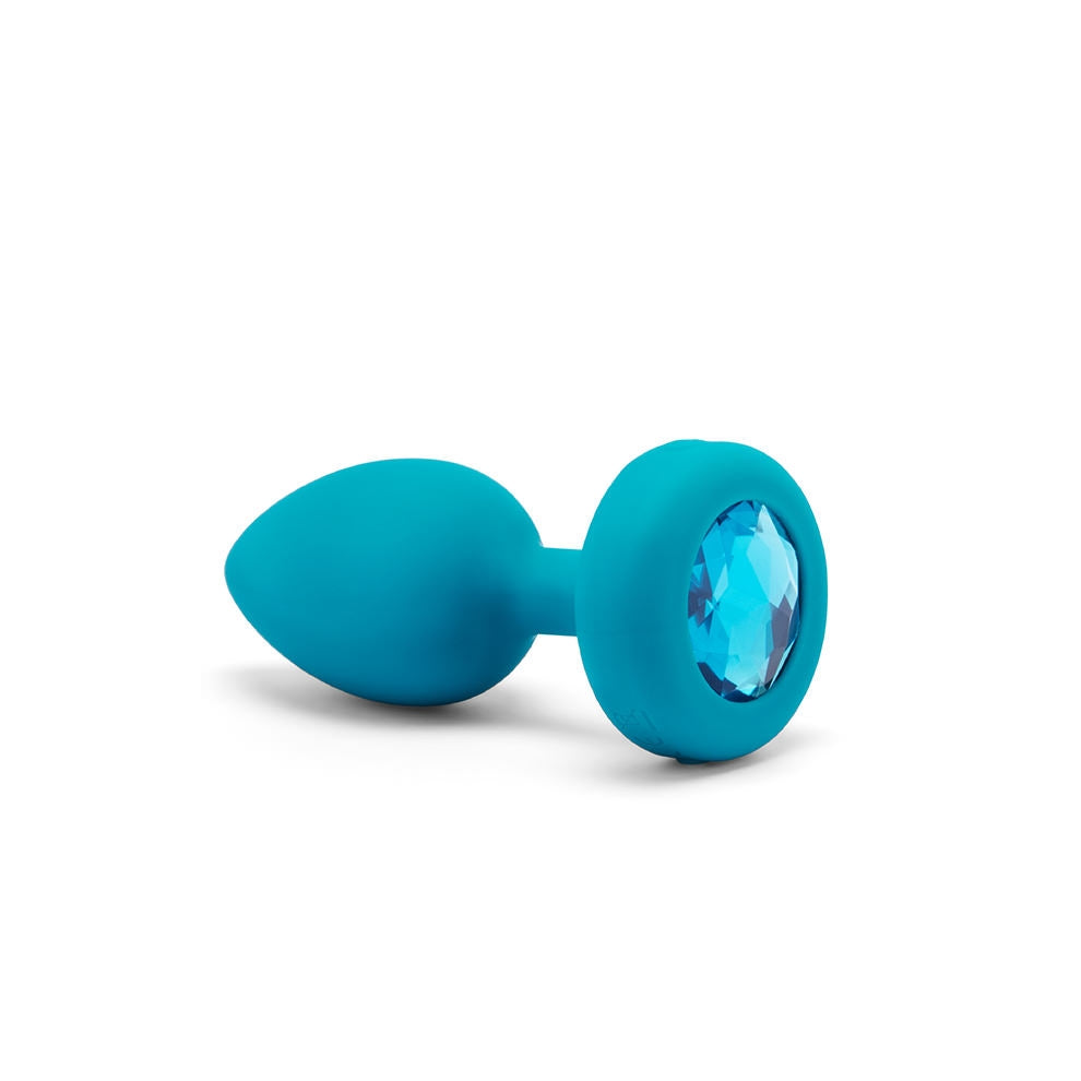 Vibrating Jewel Plug S/M - Teal