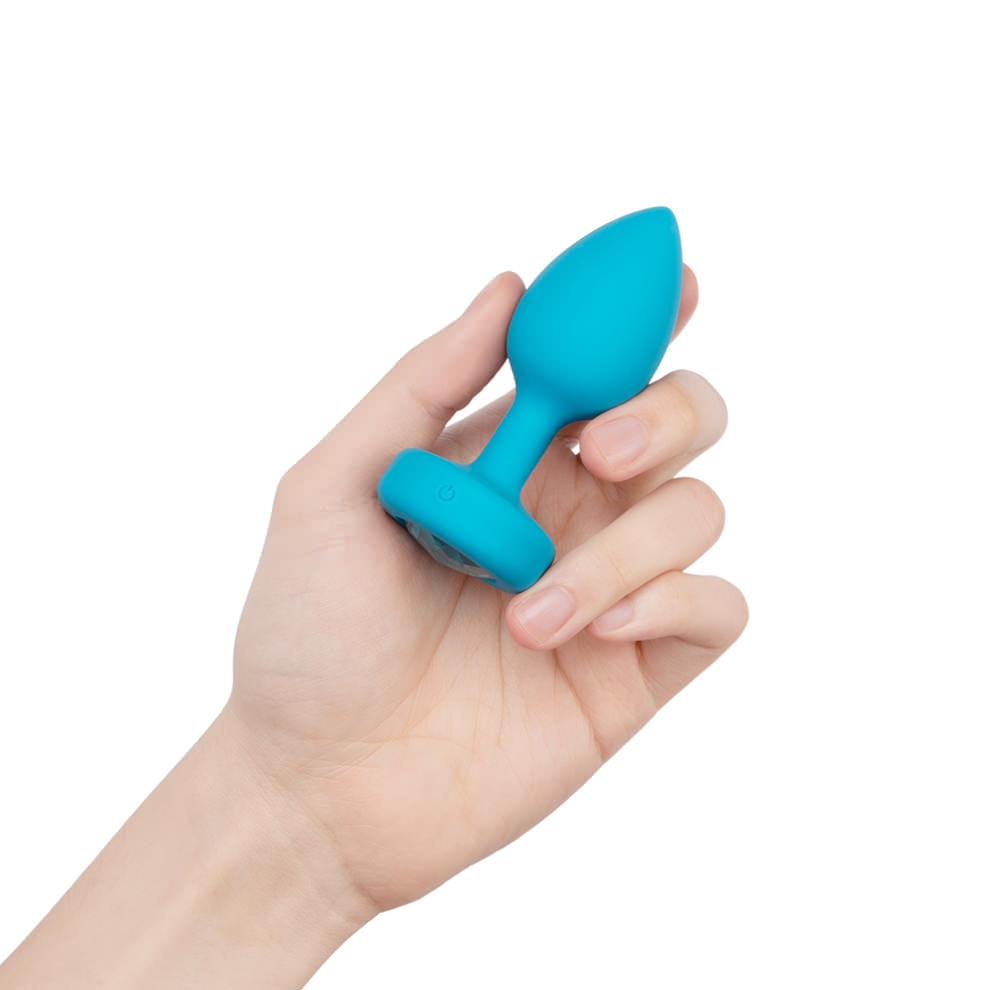 Vibrating Jewel Plug S/M - Teal