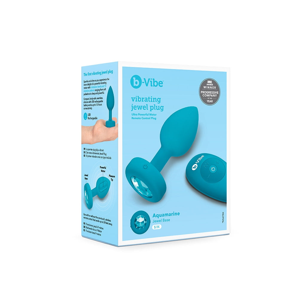 Vibrating Jewel Plug S/M - Teal