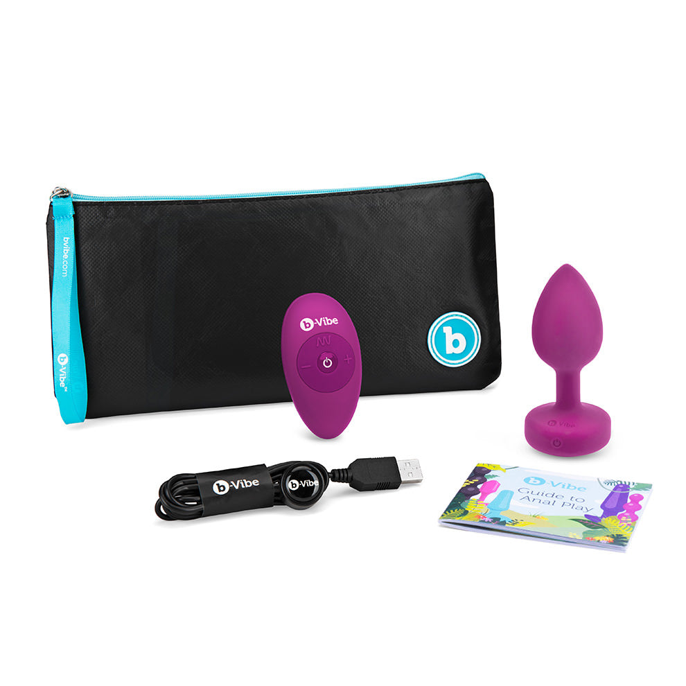 Vibrating Jewel Plug S/M - Fuchsia