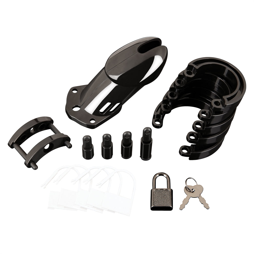 Acrylic See-Thru Chastity Cage (45mm ring) - Black