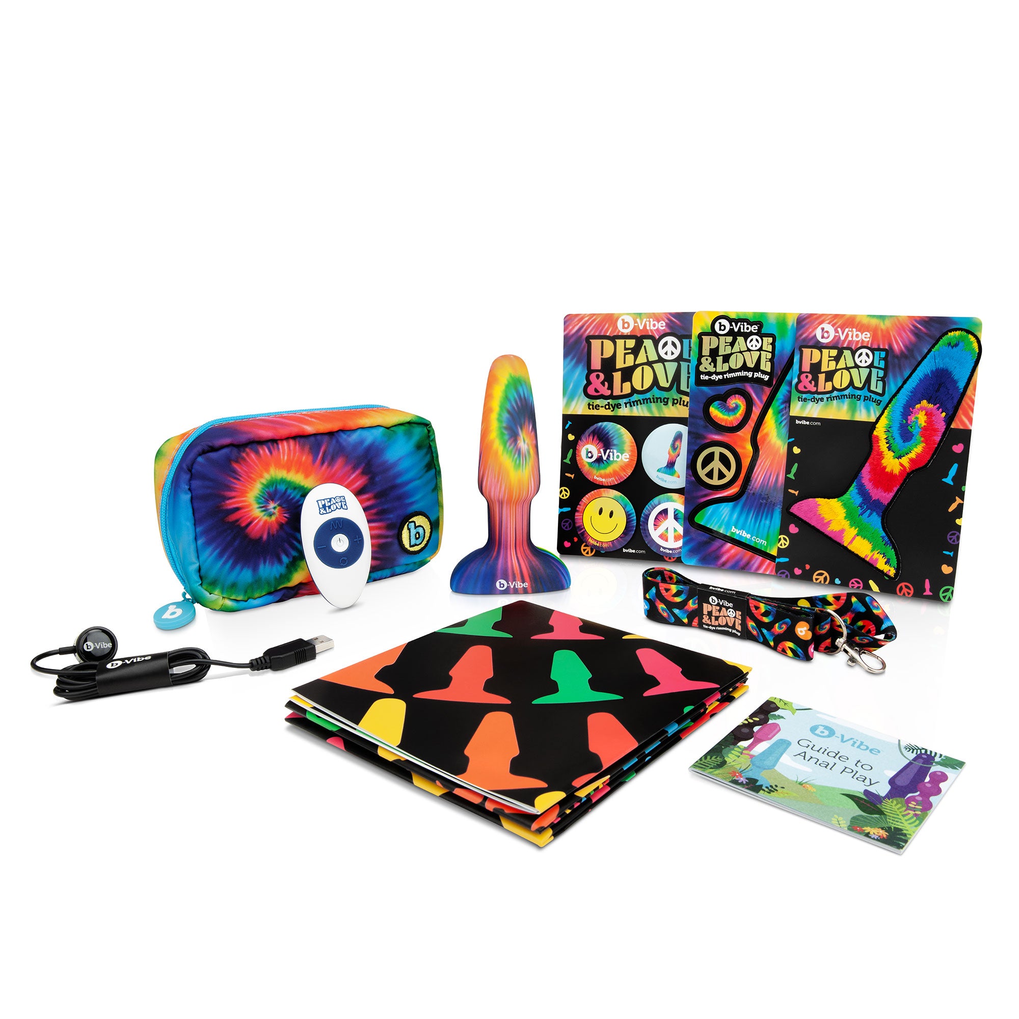 B-Vibe Peace & Love Tie-Dye Rimming Plug