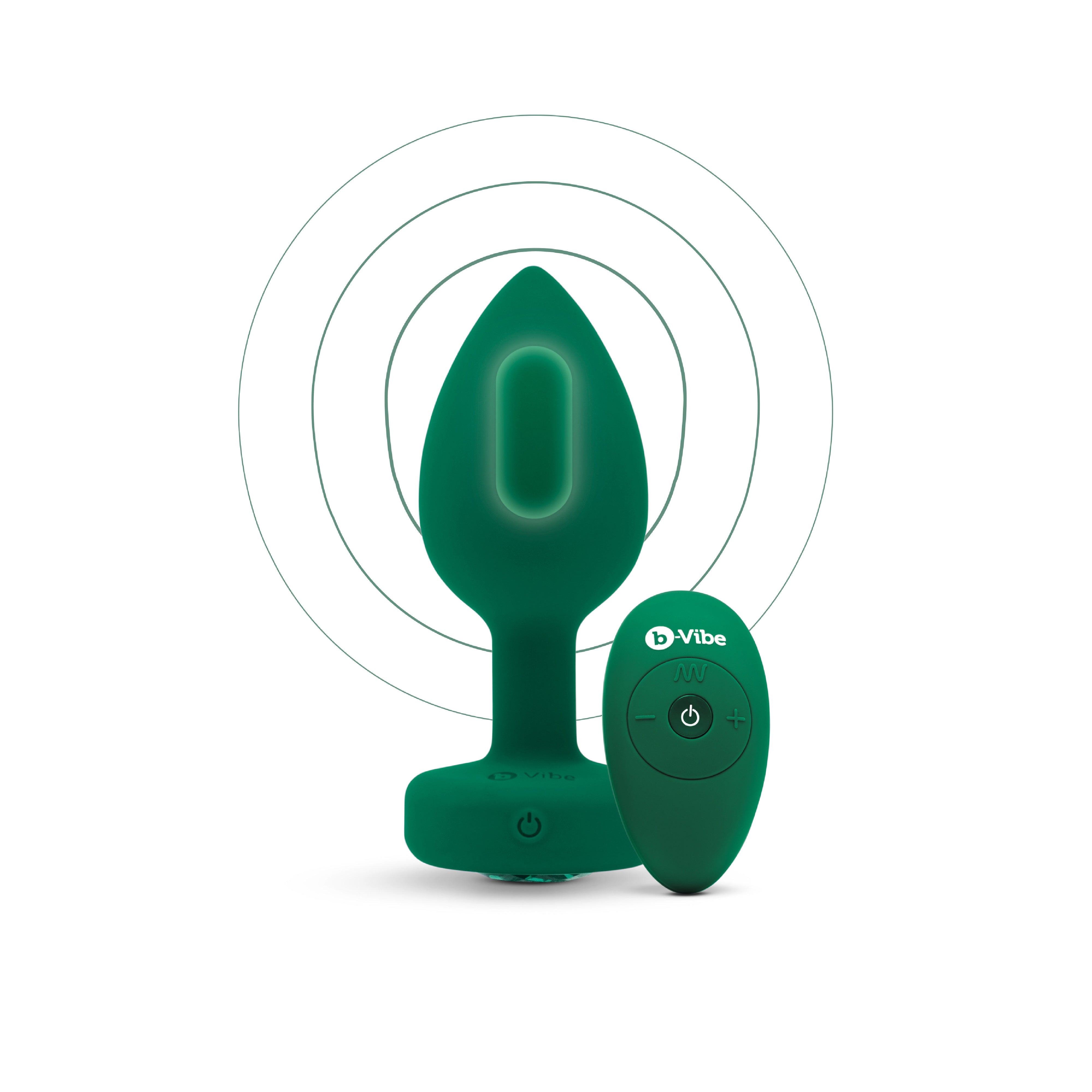Vibrating Jewel Plug M/L Emerald Green