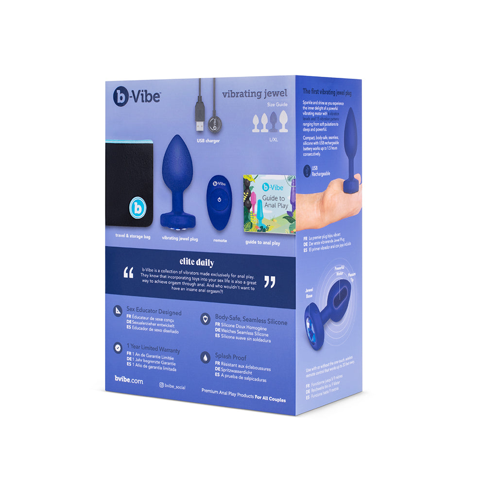 B-Vibe Vibrating Jewel Plug L/XL Navy