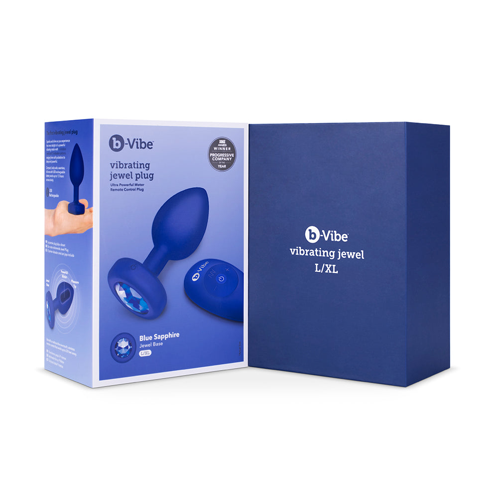 B-Vibe Vibrating Jewel Plug L/XL Navy