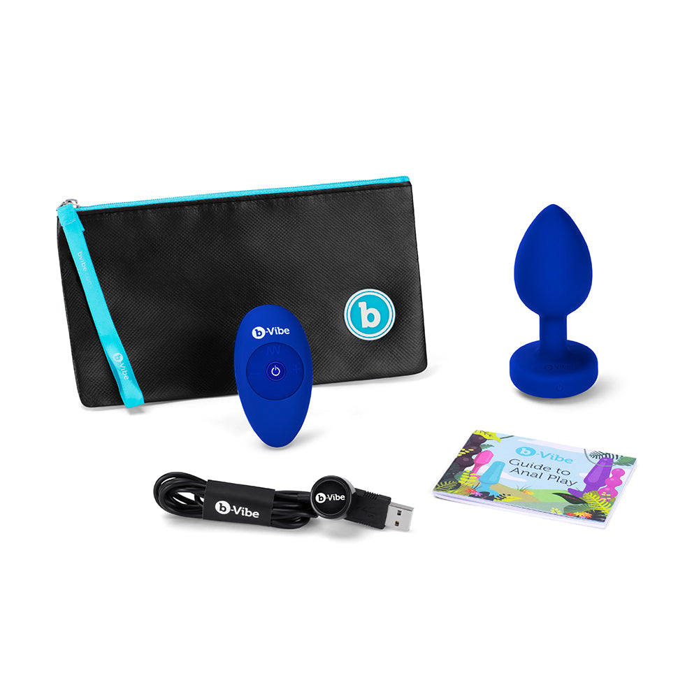 B-Vibe Vibrating Jewel Plug L/XL Navy
