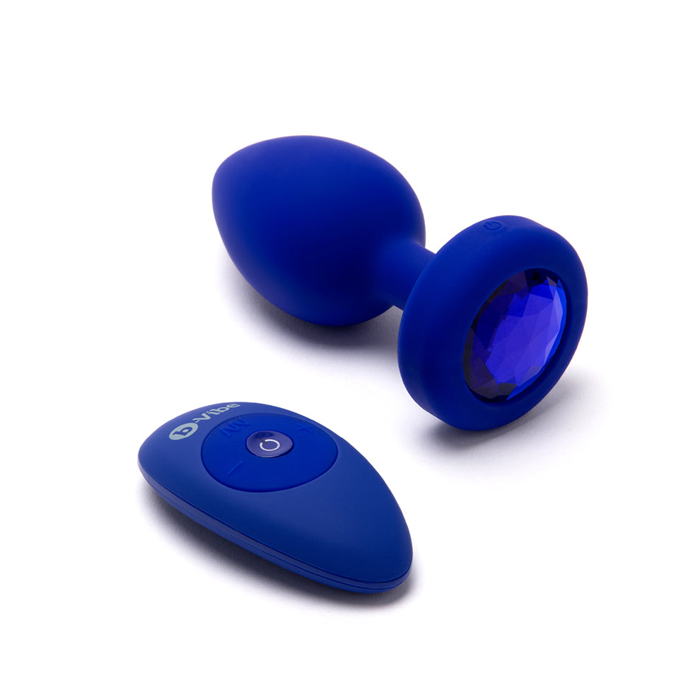 B-Vibe Vibrating Jewel Plug L/XL Navy