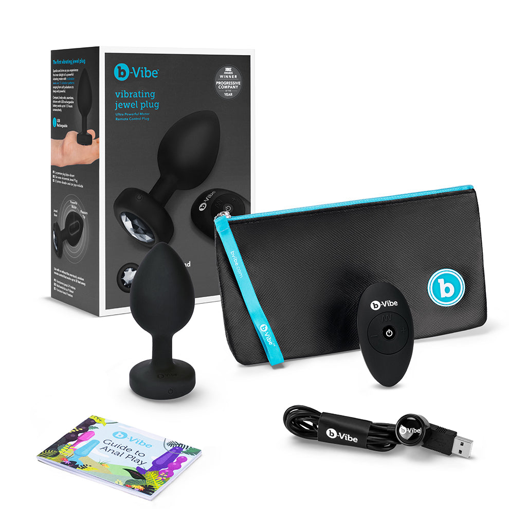 B-Vibe Vibrating Jewel Plug XXL Black
