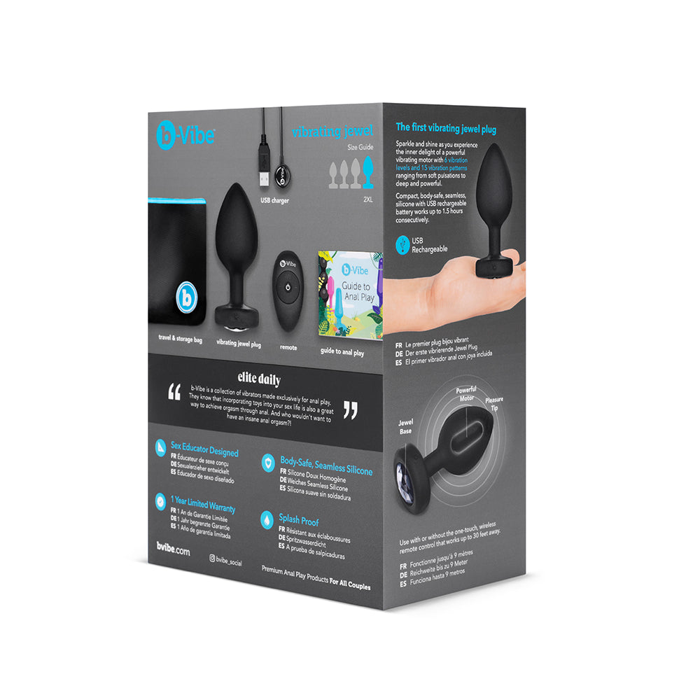 B-Vibe Vibrating Jewel Plug XXL Black