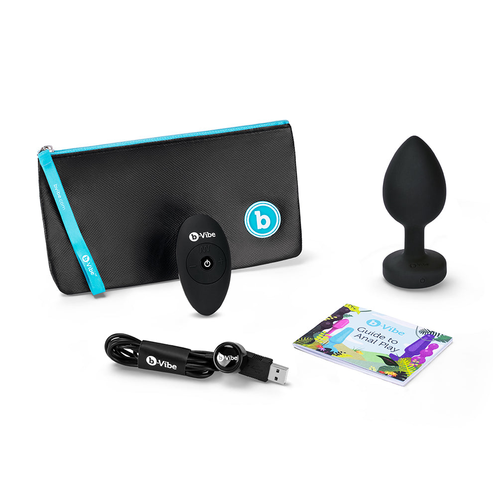 B-Vibe Vibrating Jewel Plug XXL Black