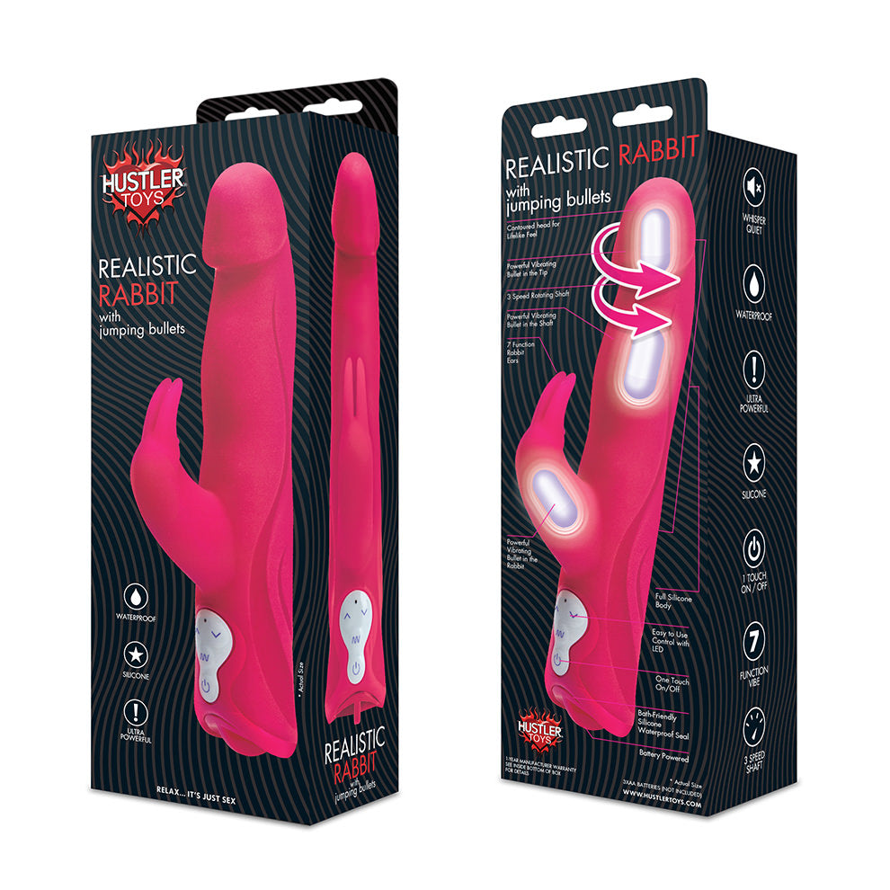 Realistic Rabbit With Jumping Bullets - Pink