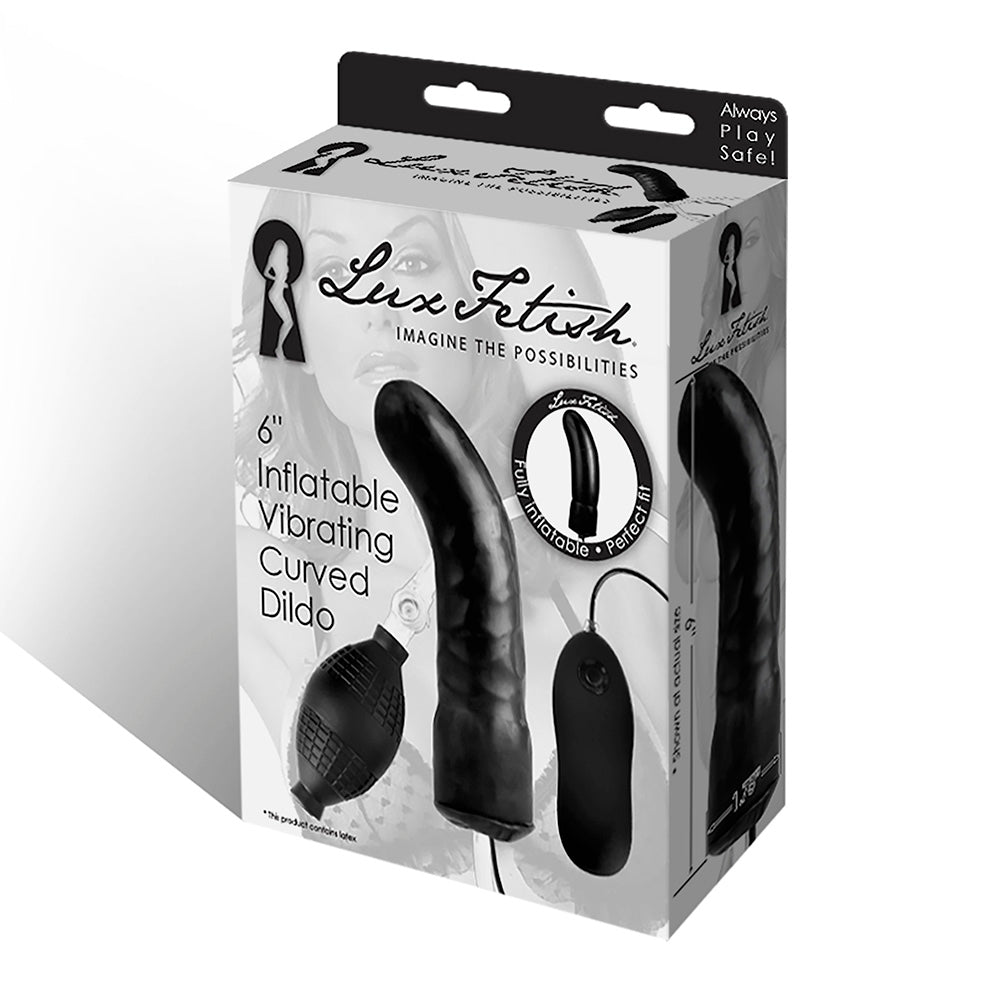 Discontinuous - 6" Inflatable Vibrating Curved Dildo
