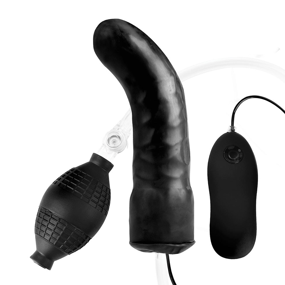Discontinuous - 6" Inflatable Vibrating Curved Dildo