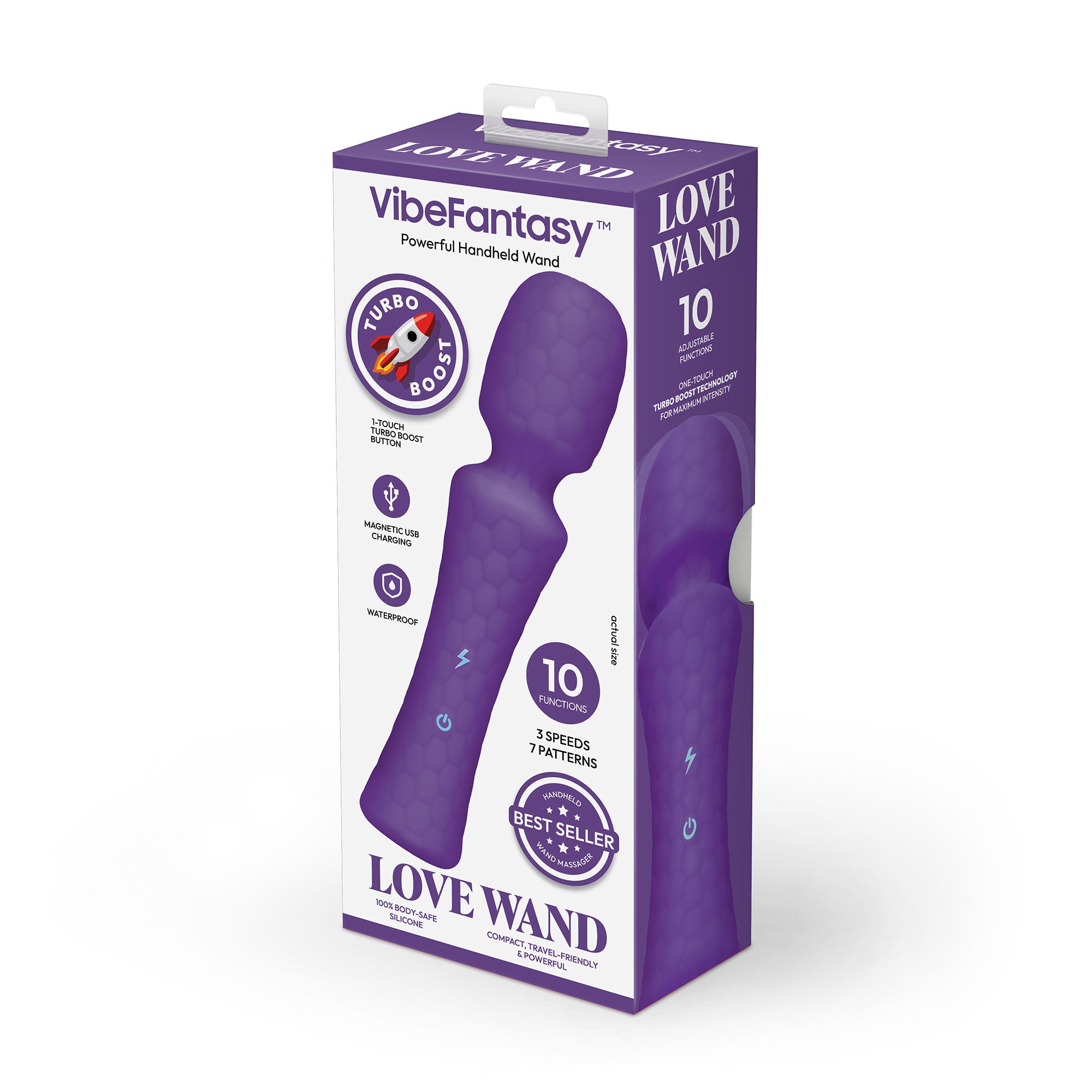 Love Wand - Purple Vibrating Wand Massager with Turbo Boost Mode