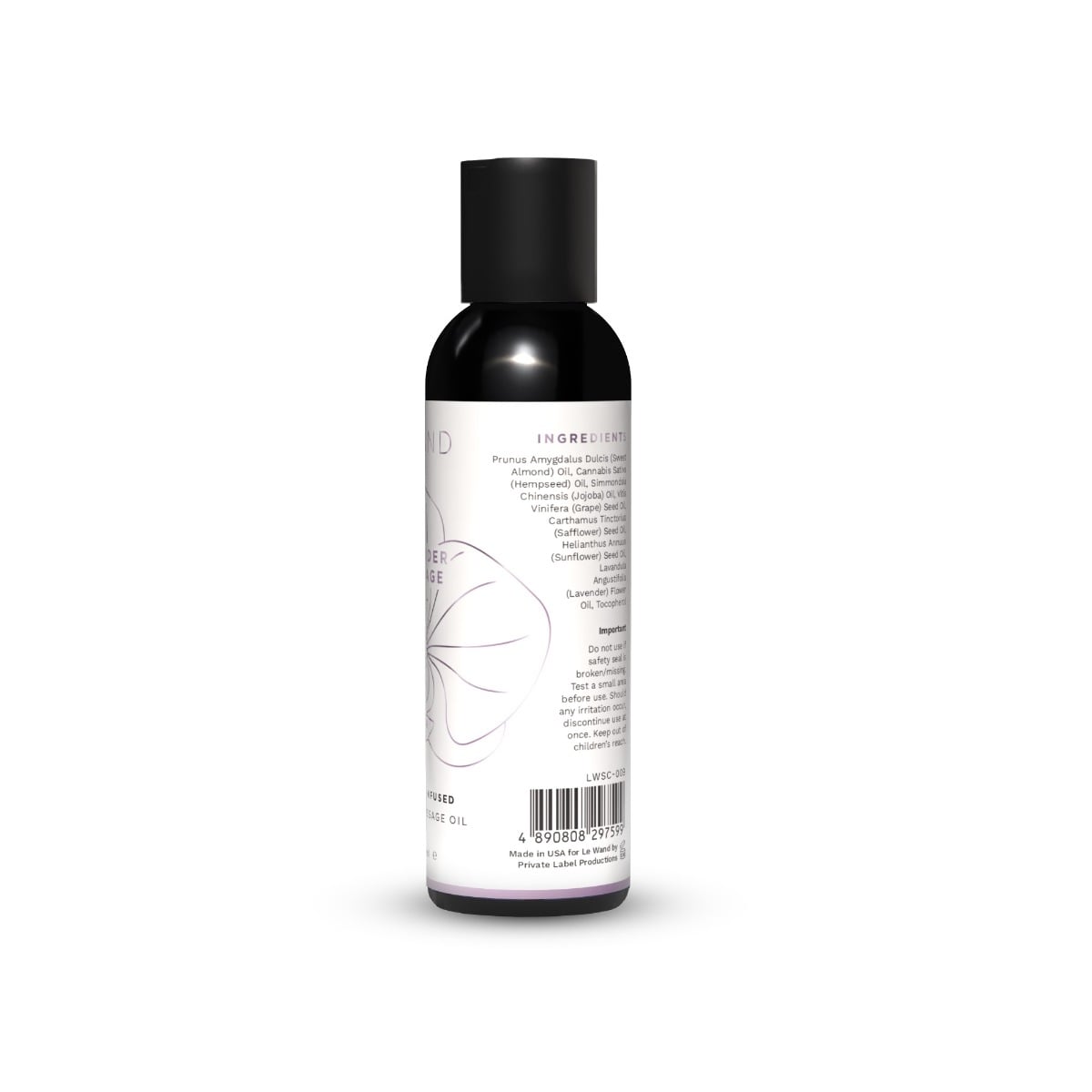 Le Wand Lavender Massage Oil 4 Oz / 118 mL
