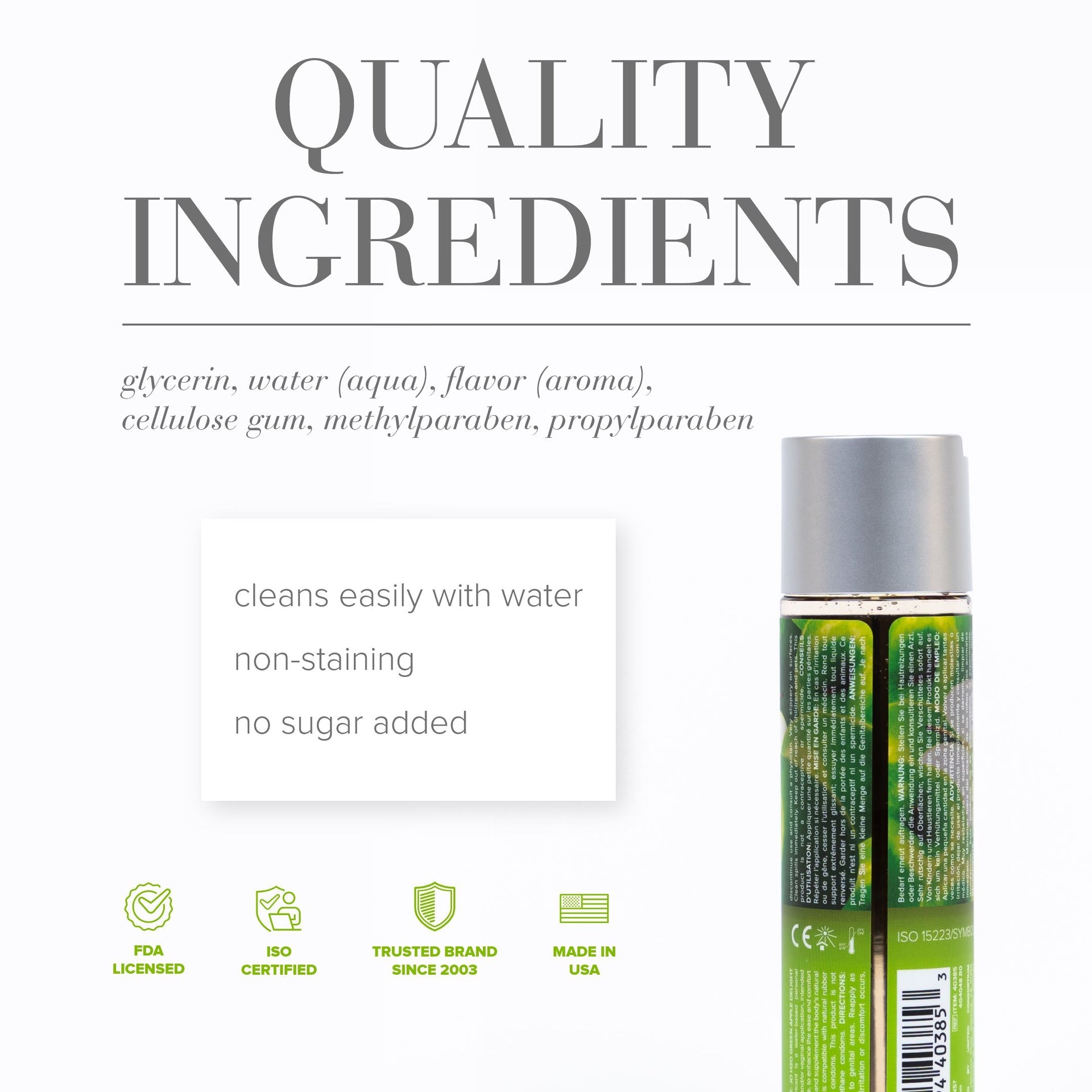Jo H2O - Green Apple - Lubricant (Water-Based) 1 Floz / 30 Ml